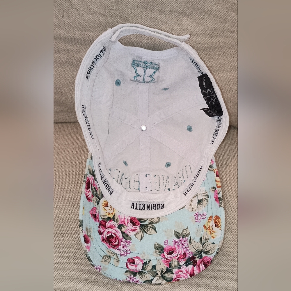 Robin Ruth Organge Beach Alabama Floral Cotton Ballcap - Picture 4 of 9